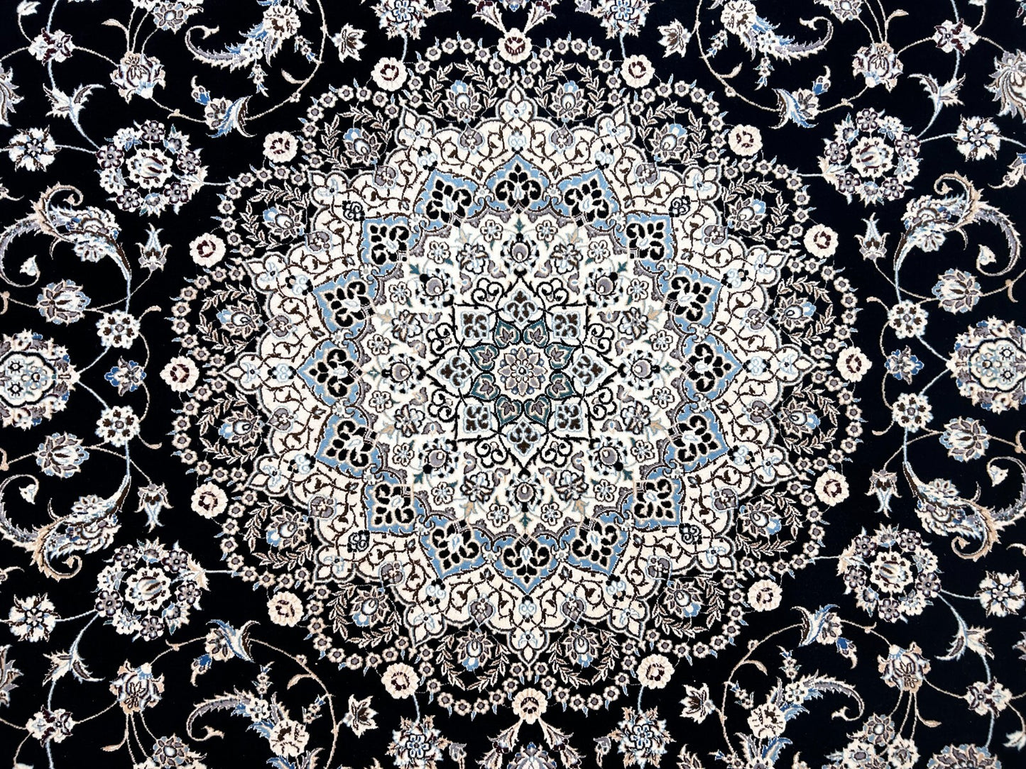  8'3"x11'10'' Very Fine Silk & Wool Habibian Naine Area Rug - Area Carpet