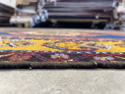 4'2"x8'1" Antique Hand-Knotted 100% Wool Pile Kazak Caucasian Area Rug - Carpet