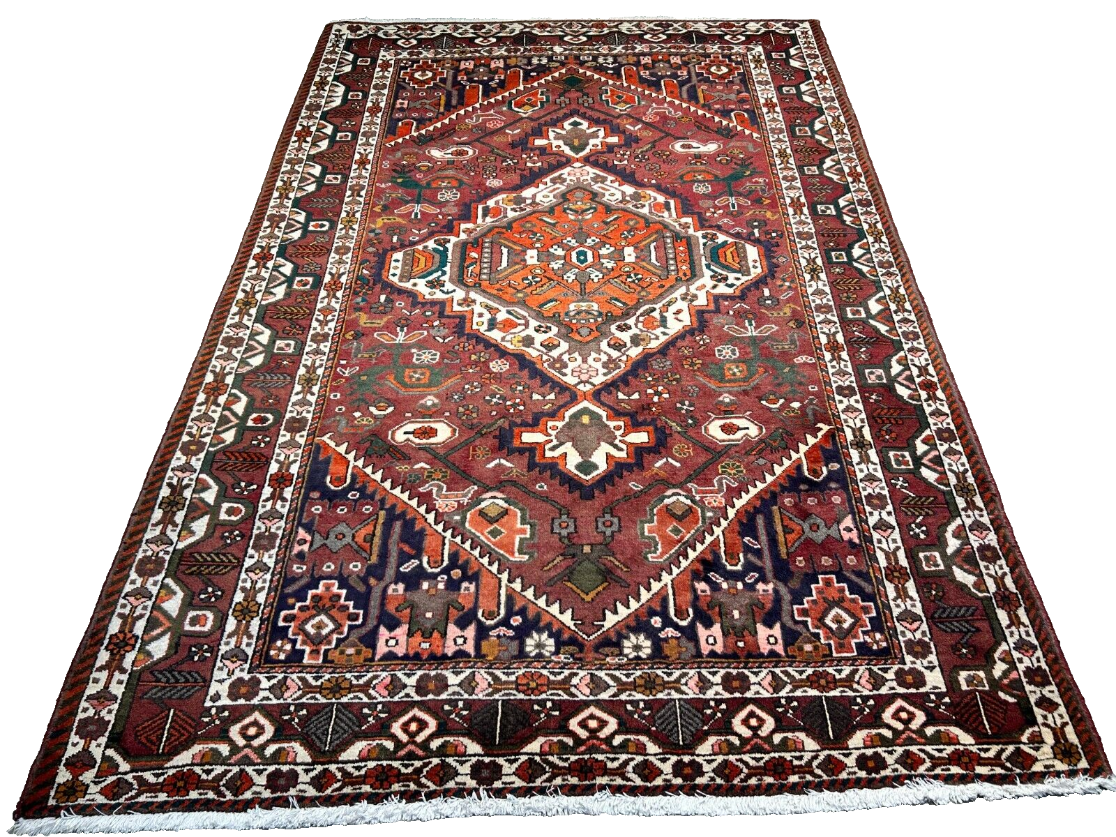 6'5"x9'9" Hand-Knotted 100% Wool Pile Bakhtiarie Carpet - Area Rug