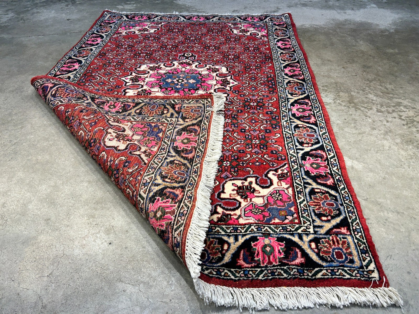 3'7"x5'3" Hand-Knotted 100% Wool Pile Persiane Tribal Bijare Rug