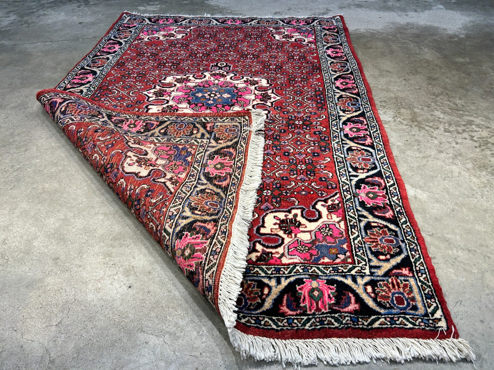3'7"x5'3" Hand-Knotted 100% Wool Pile Persiane Tribal Bijare Rug