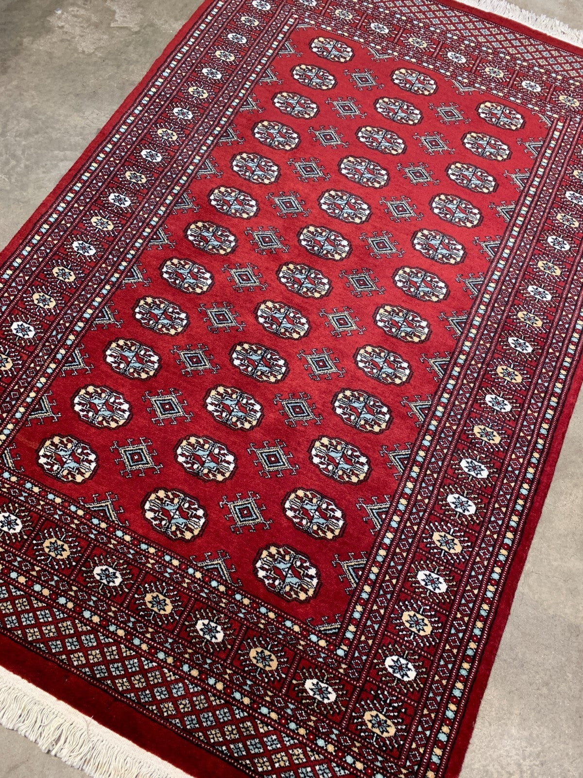 4'0" x 6'0" Hand-Knotted 100% Wool Pile Bokhara Area Rug - Handmade Carpet