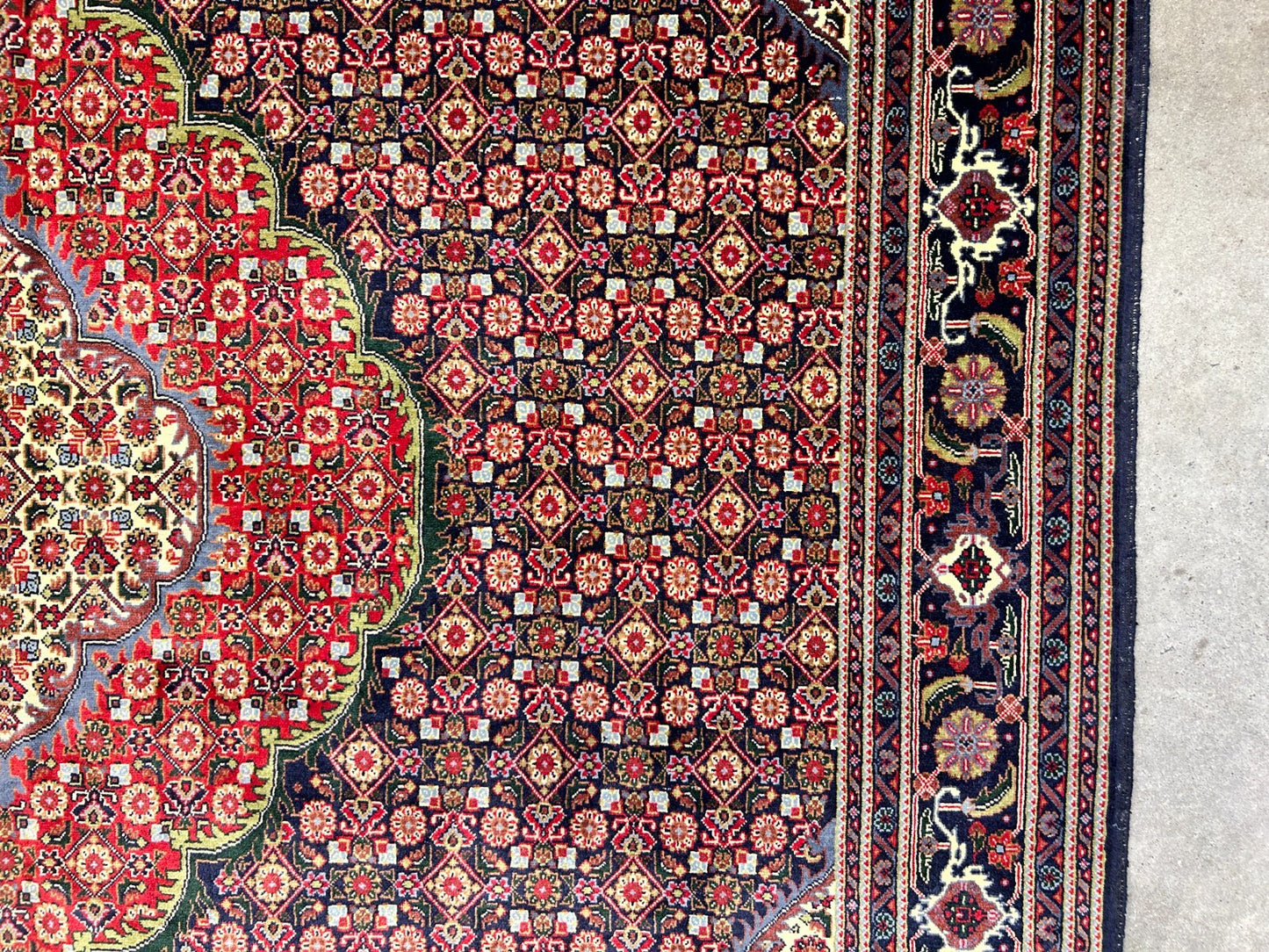 6'7"x9'4" Hand-Knotted 100% Wool Pile Tabrize Fishe Design Carpet - Area Rug