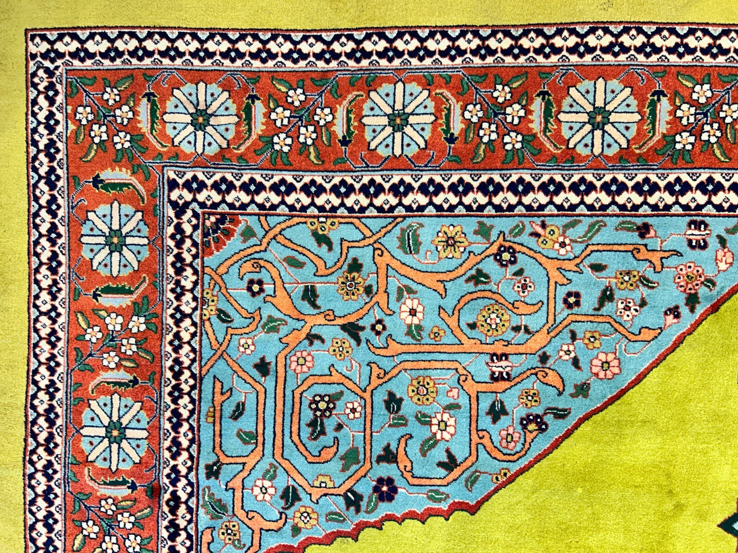 8'2"x11'3" One-of-a-Kind Hand-Knotted 100% Wool Pile Tabrize Carpet - Area Rug