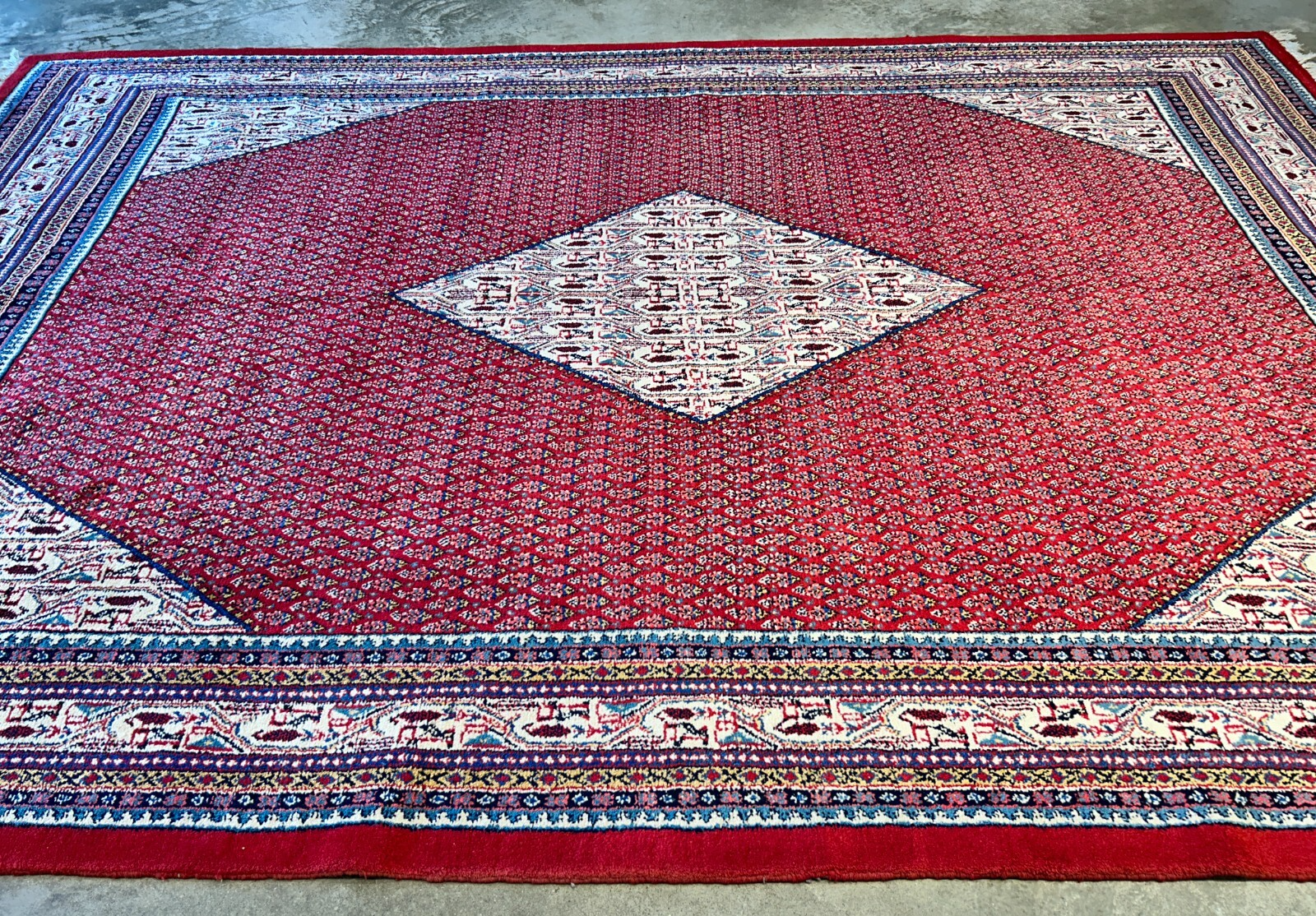 8'5"x12'1" Hand-Knotted 100% Wool Pile Hamadane Rug