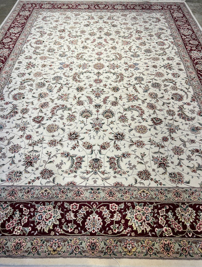 9'x12' Hand-Knotted Wool & Silk Pile Sinopersian Carpet - Area Rug