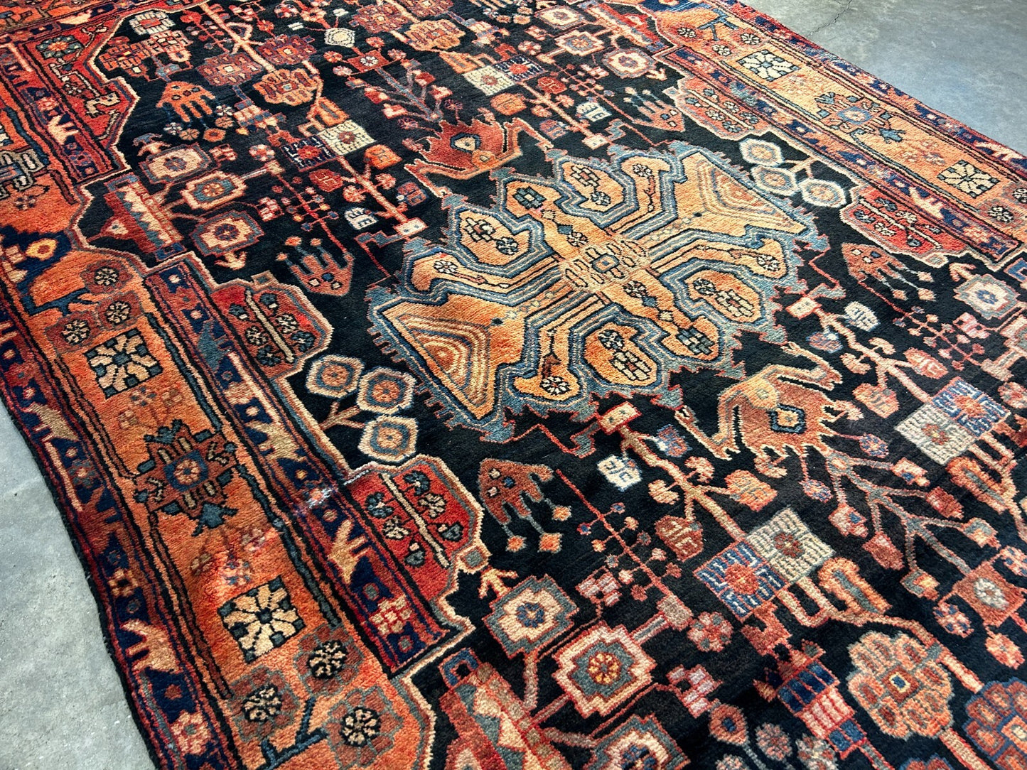 5'4" x 9'3" Hand-Knotted 100% Wool Pile Nahavande Area Rug - Carpet