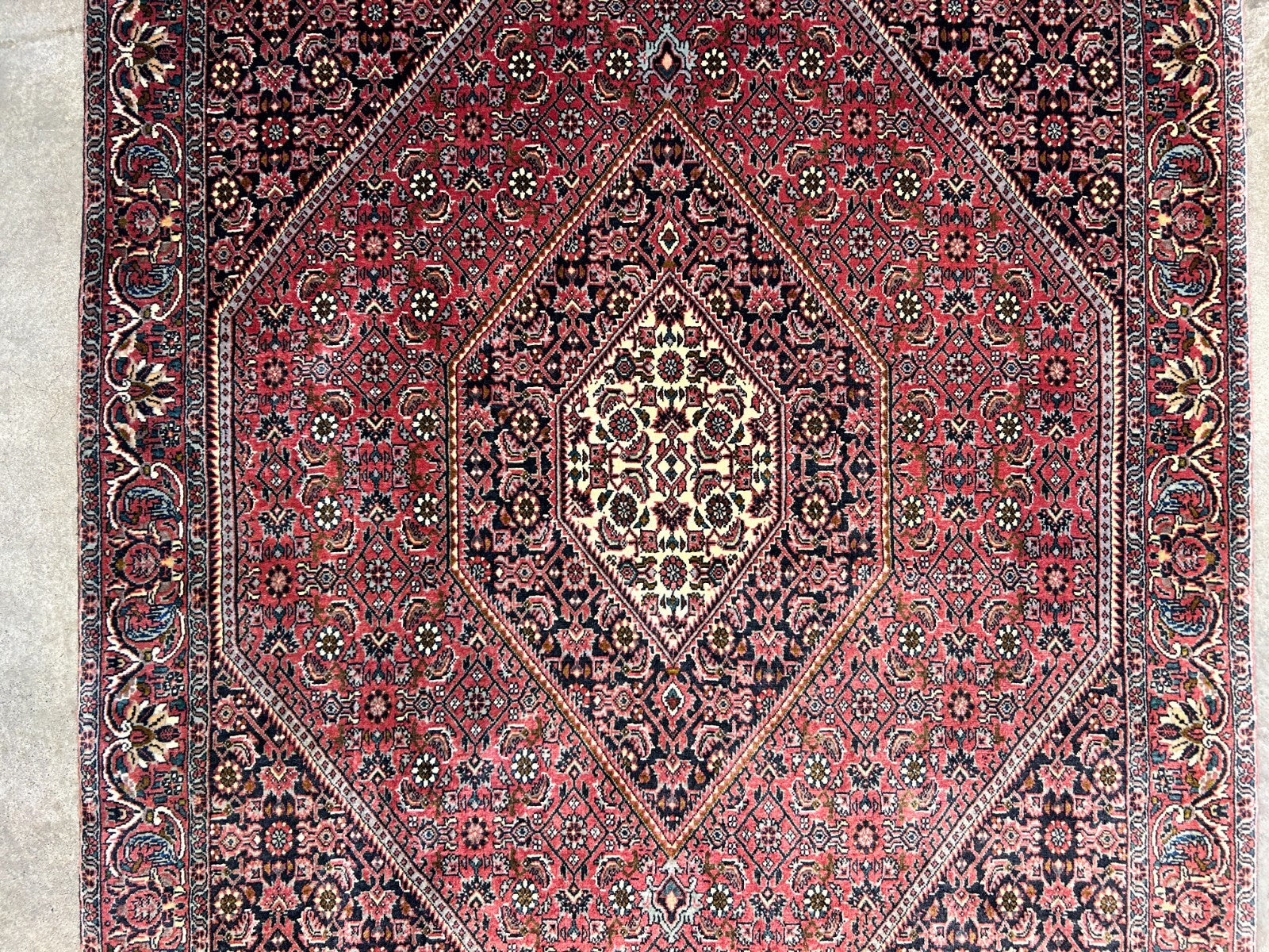 3'9"x5'8" Hand-Knotted 100% Wool Bidjare Carpet - Area Rug