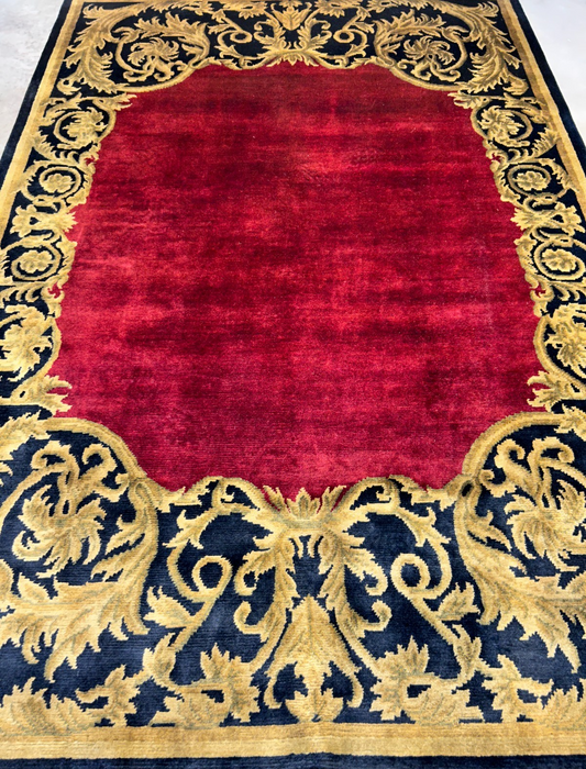 5'11"x8'8'' Hand-Knotted 100% Lamb Wool Pile Tibetan Area Rug - Area Carpet
