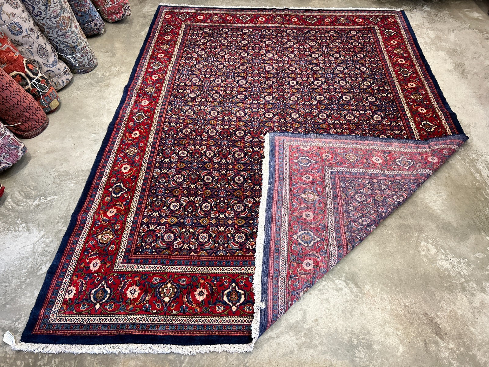 10'5"x14' Hand-Knotted 100% Wool Pile All-over Herati Rug