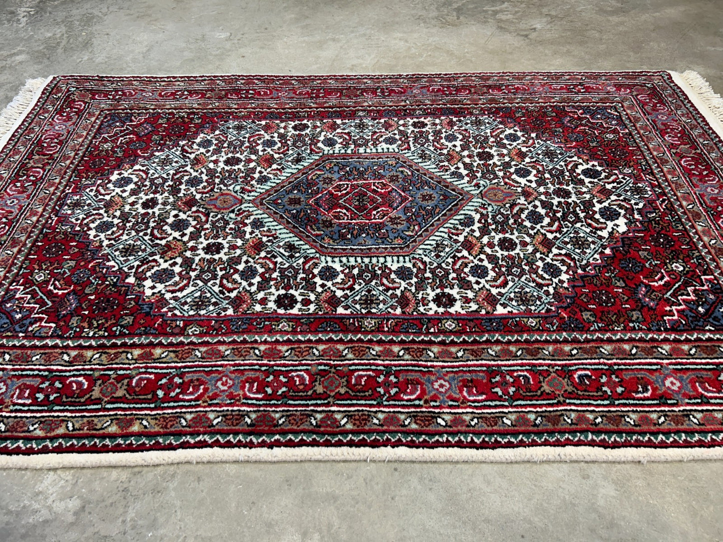 3'10"x5'10" Hand-Knotted 100% Wool Pile Indobijar Area Rug - Carpet