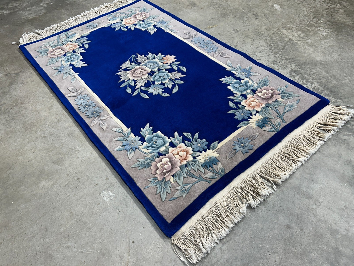 3'x5' Hand-Knotted 100% Wool Pile Art-Deco Area Rug - Carpet