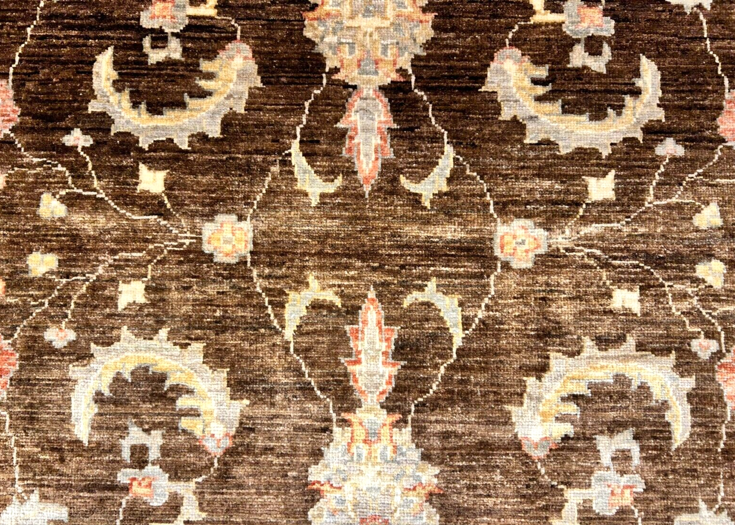 6'3"x9'7" Hand-Knotted 100% Wool Pile Peshawar Carpet - Area Rug