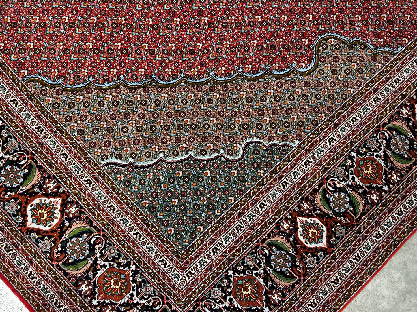 8'8"x11'3" One-Of-a-Kind Hand-Knotted Silk & Wool Tabrize Fish Style Rug