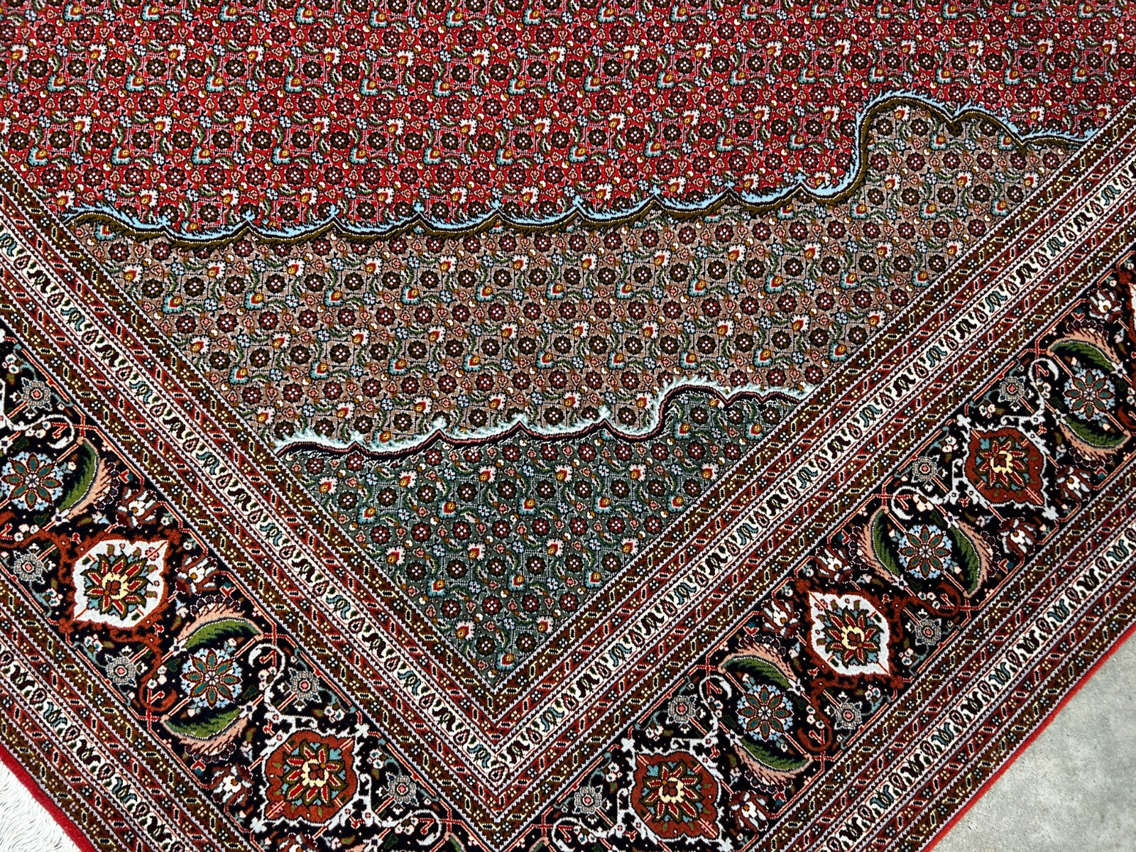 8'8"x11'3" One-Of-a-Kind Hand-Knotted Silk & Wool Tabrize Fish Style Rug