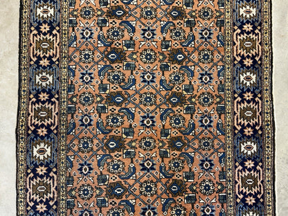 3’4”x5’2” Vintage Hand-Knotted 100% Wool Pile Bidjar Area Rug - Carpet
