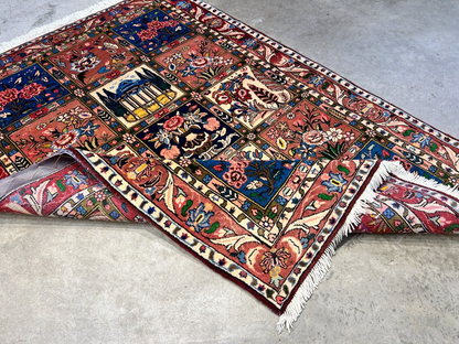 3'5"x5'2" Hand-Knotted 100% Lamb Wool Bakhtiarie Carpet - Area Rug