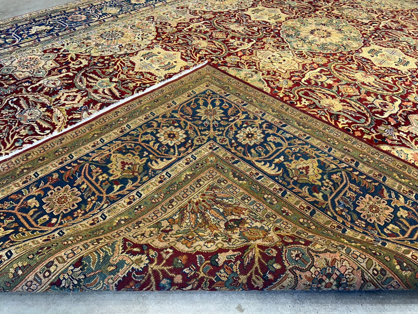 9'1"x12'3" Very Fine Hand-Knotted 100% Fine Wool Pile IndoTabriz Rug