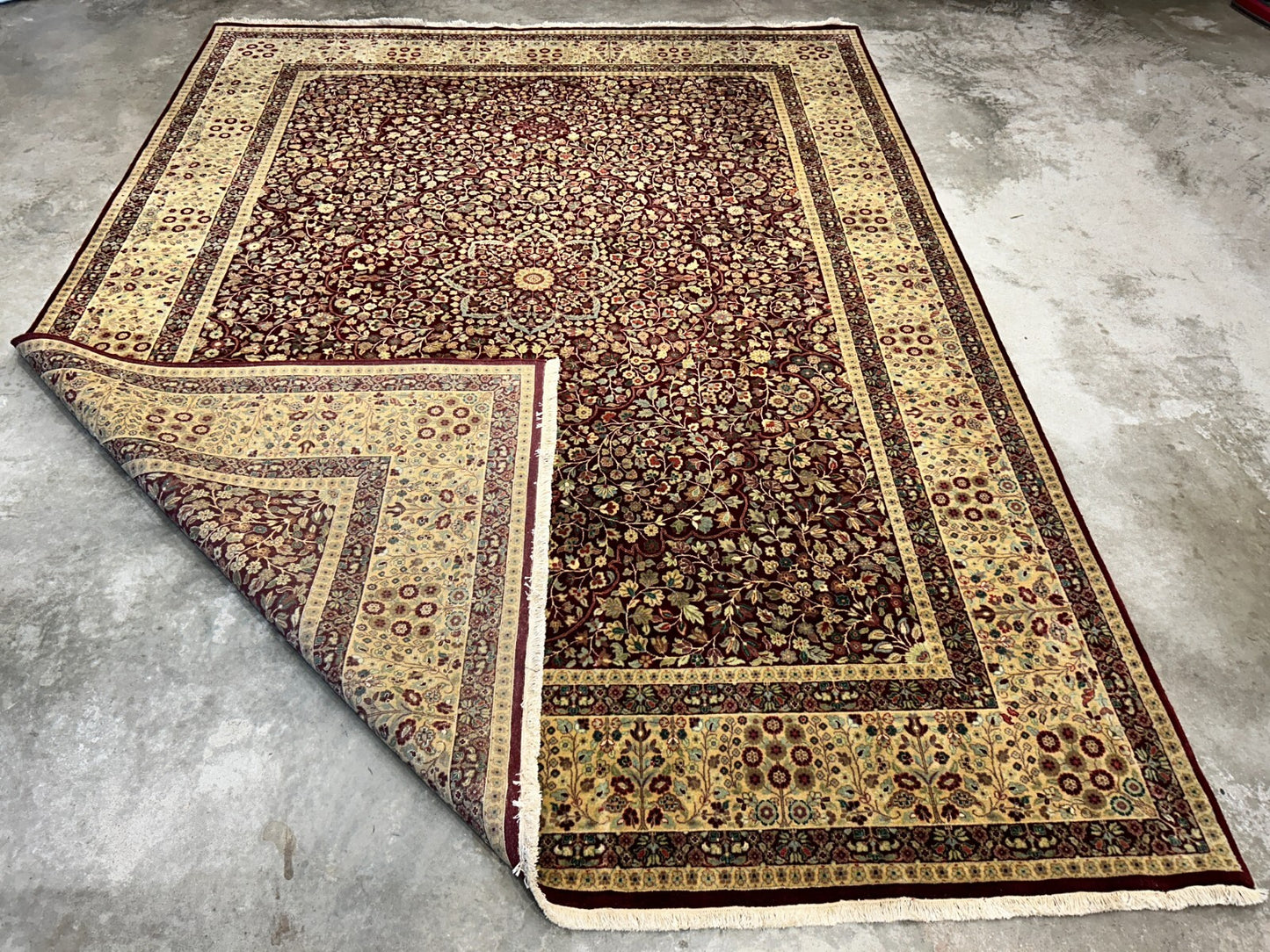 9'x12' Hand-Knotted 100% Lamb Wool Pile Persiane Design Carpet - Area Rug