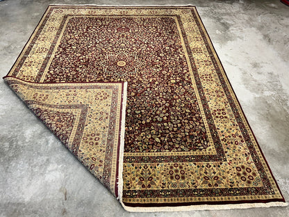 9'x12' Hand-Knotted 100% Lamb Wool Pile Persiane Design Carpet - Area Rug