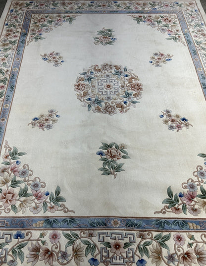 7’10”x10’1” Hand-Knotted 100% Wool Pile Oriental Area Rug - Carpet