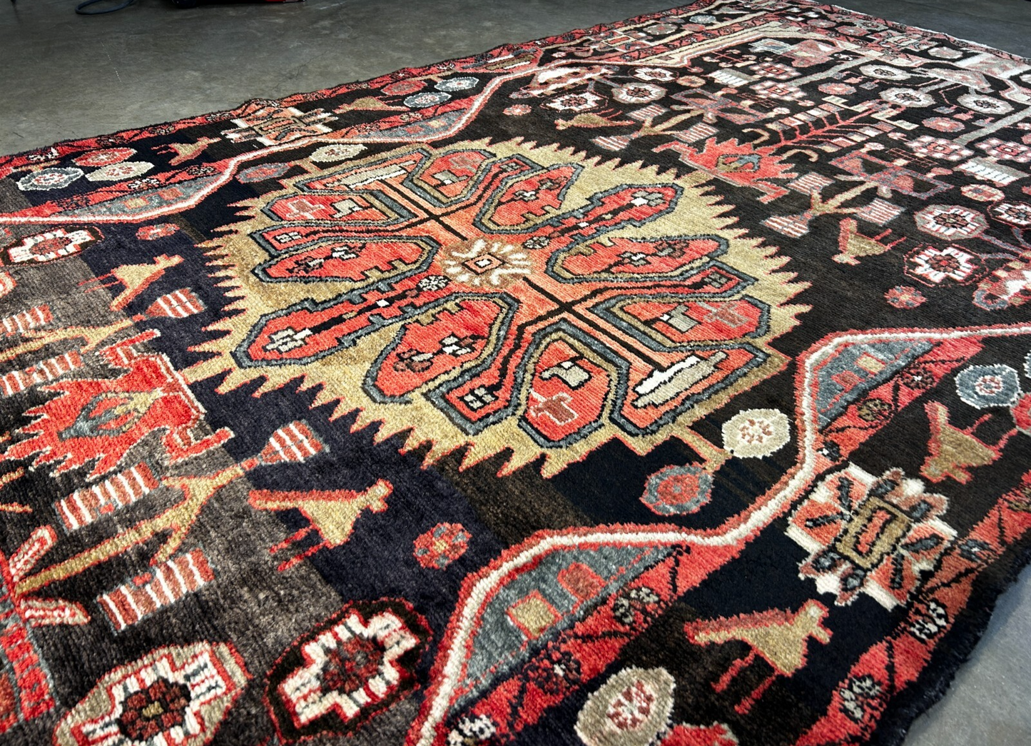 4'9" x 10'8" Hand-Knotted 100% Wool Pile Nahavande Area Rug - Carpet