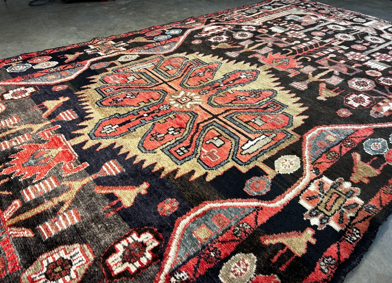 4'9" x 10'8" Hand-Knotted 100% Wool Pile Nahavande Area Rug - Carpet