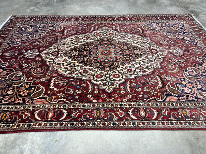 7'0"x10'3" Hand-Knotted 100% Wool Pile Bakhtiarie Carpet - Area Rug