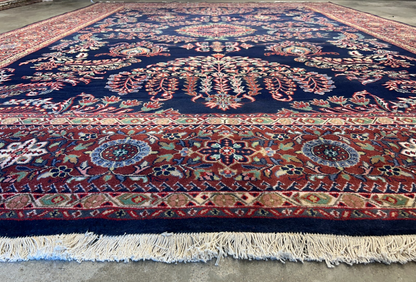 8'9"x12'1" Hand-Knotted 100% Wool Pile IndoSarouke Rug