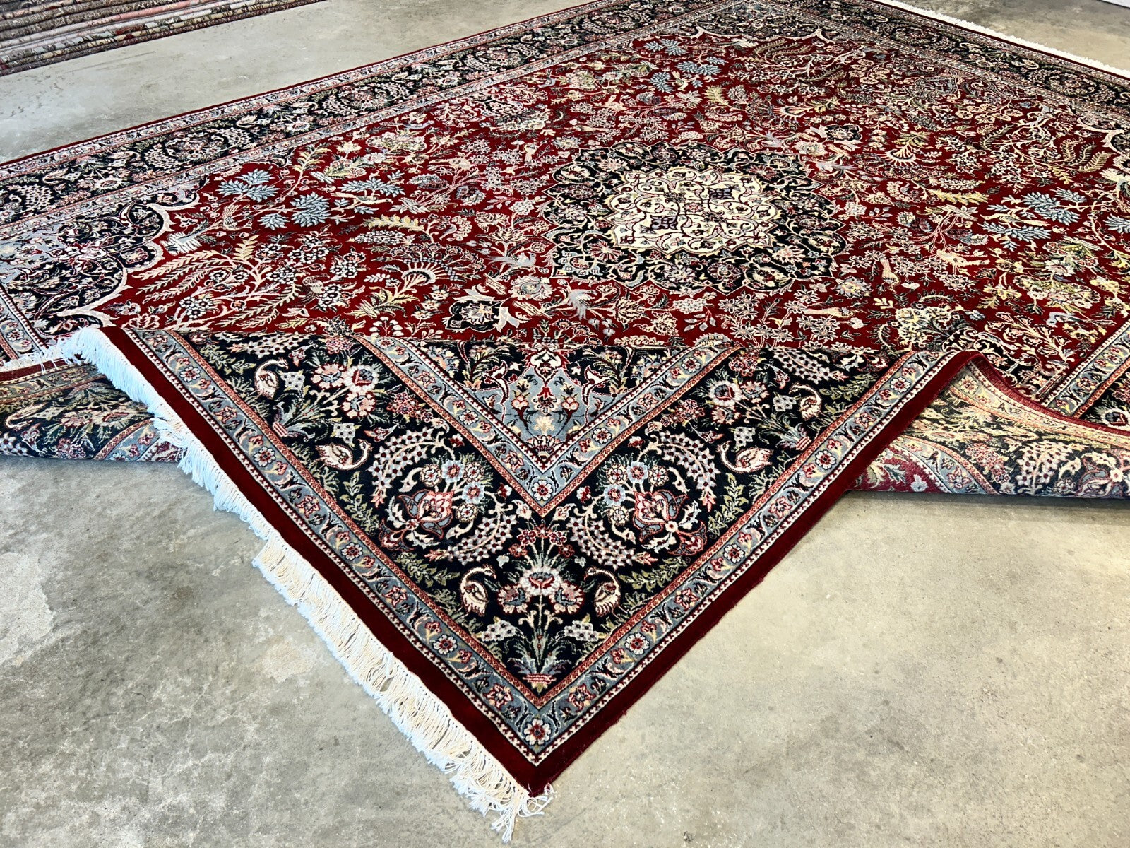 9'1"x12'4" Hand-Knotted 100% Wool Pile Oriental Rug