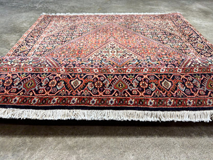 3'8"x5'8" Hand-Knotted 100% Wool Bidjare Carpet - Area Rug