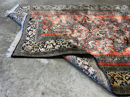 3'3"x5'7" Exquisite Fine Hand-Knotted 100% Silk Tree of Life Area Rug