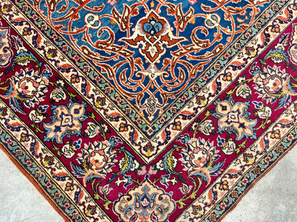 4'10"x6'7" Collector Antique Very Fine Hand-Knotted 100% Wool Isfahane Rug