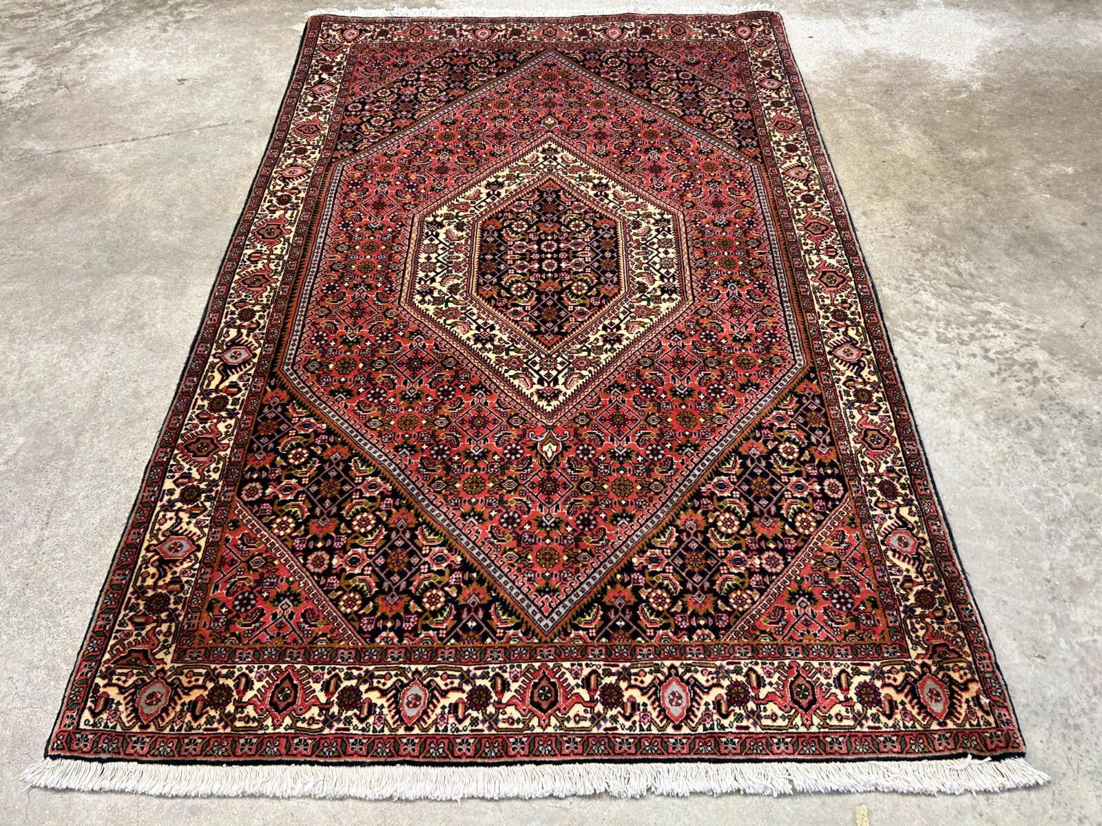 3'8"x5'7" Hand-Knotted 100% Wool Bidjare Carpet - Area Rug