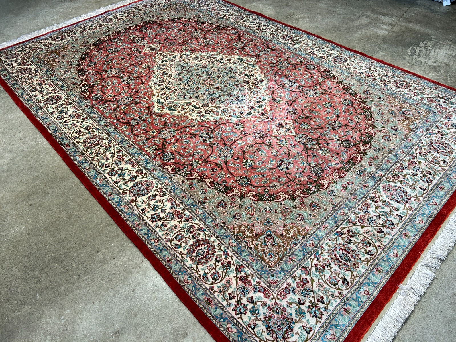 6'5"x9'5" Exquisite Hand-Knotted 100% Silk Qume Rug