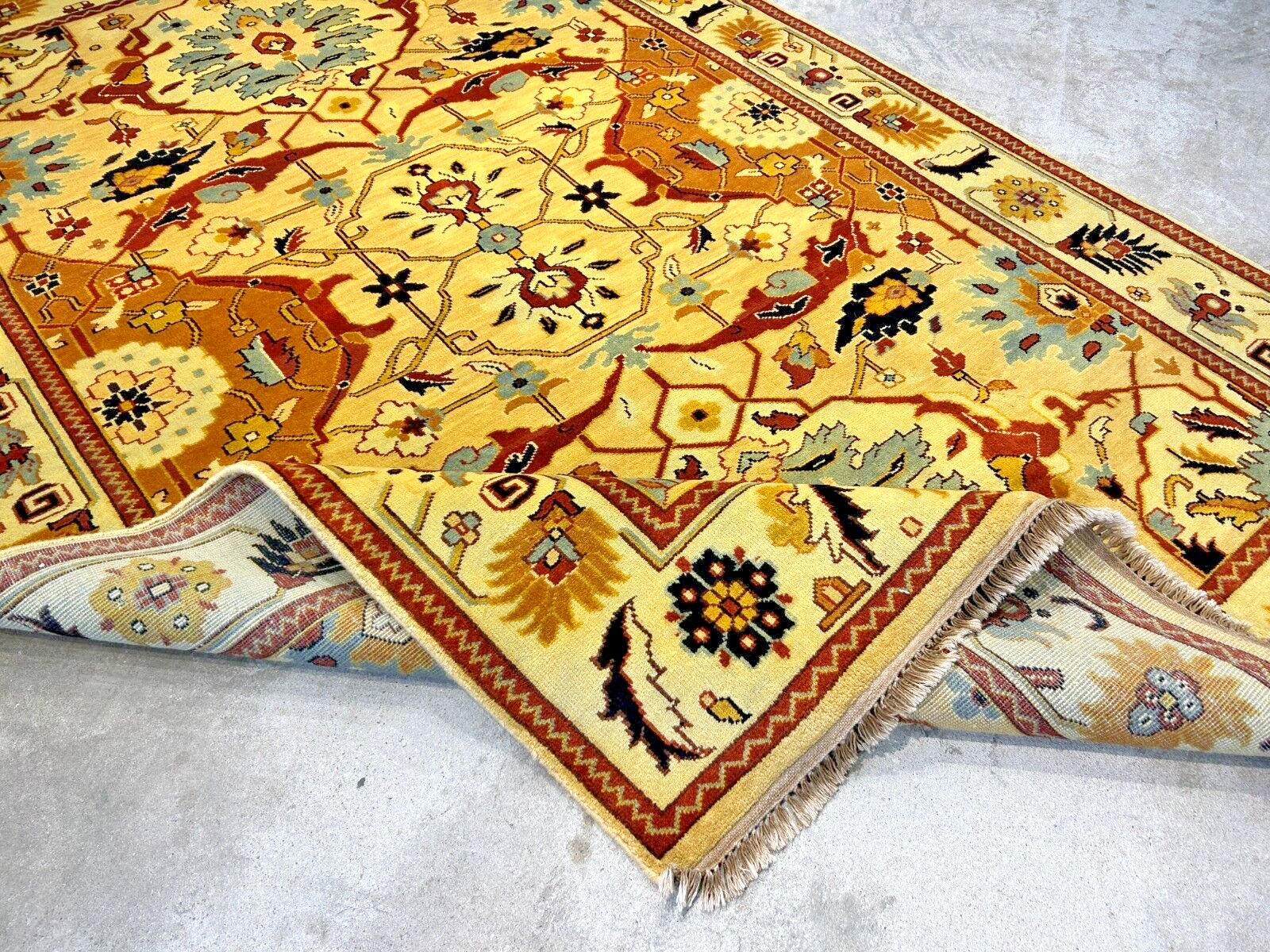 6'2"x9'0" Hand-Knotted 100% Wool Pile Indian Bakhsayeshe Carpet - Area Rug