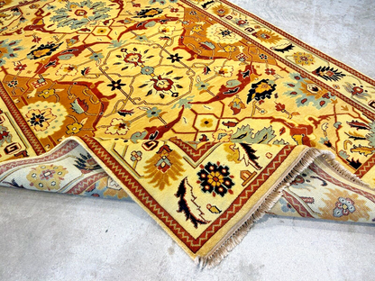 6'2"x9'0" Hand-Knotted 100% Wool Pile Indian Bakhsayeshe Carpet - Area Rug