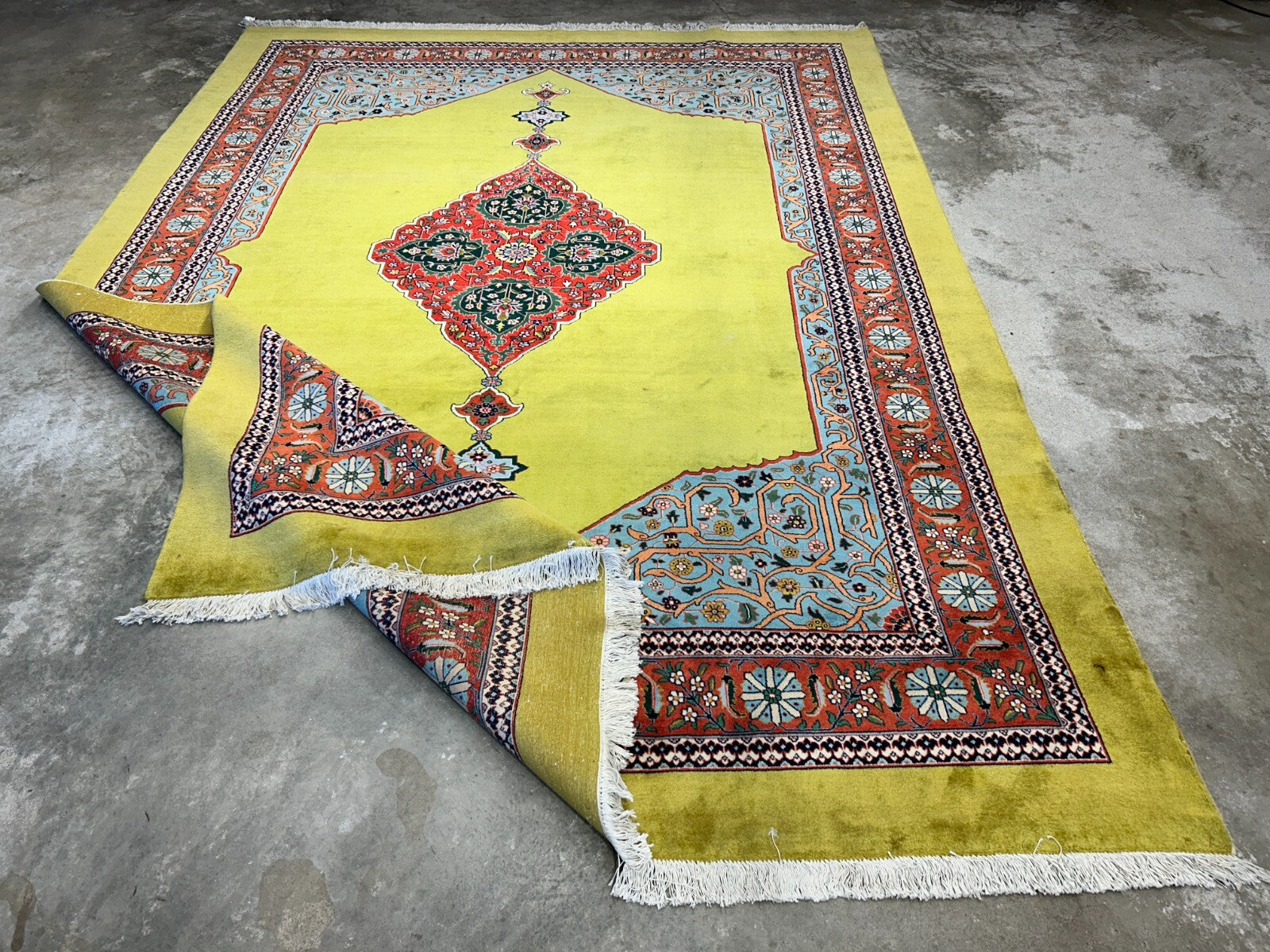 8'2"x11'3" One-of-a-Kind Hand-Knotted 100% Wool Pile Tabrize Carpet - Area Rug