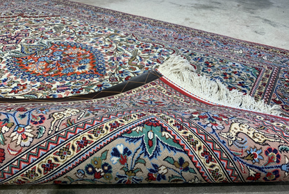 3'5"x4'9'' Very Fine Hand-Knotted 100% Wool Pile Qume Prayer Rug