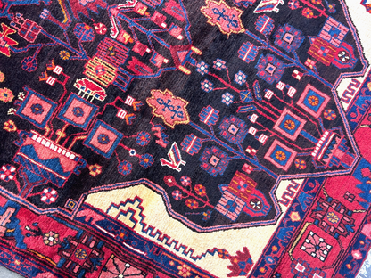 5'3" x 10'3" Hand-Knotted 100% Wool Pile Nahavande Area Rug - Carpet