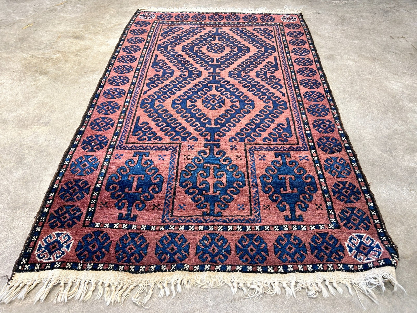3'x4'6" Antique Hand-Knotted 100% Wool Pile Balouchi Rug