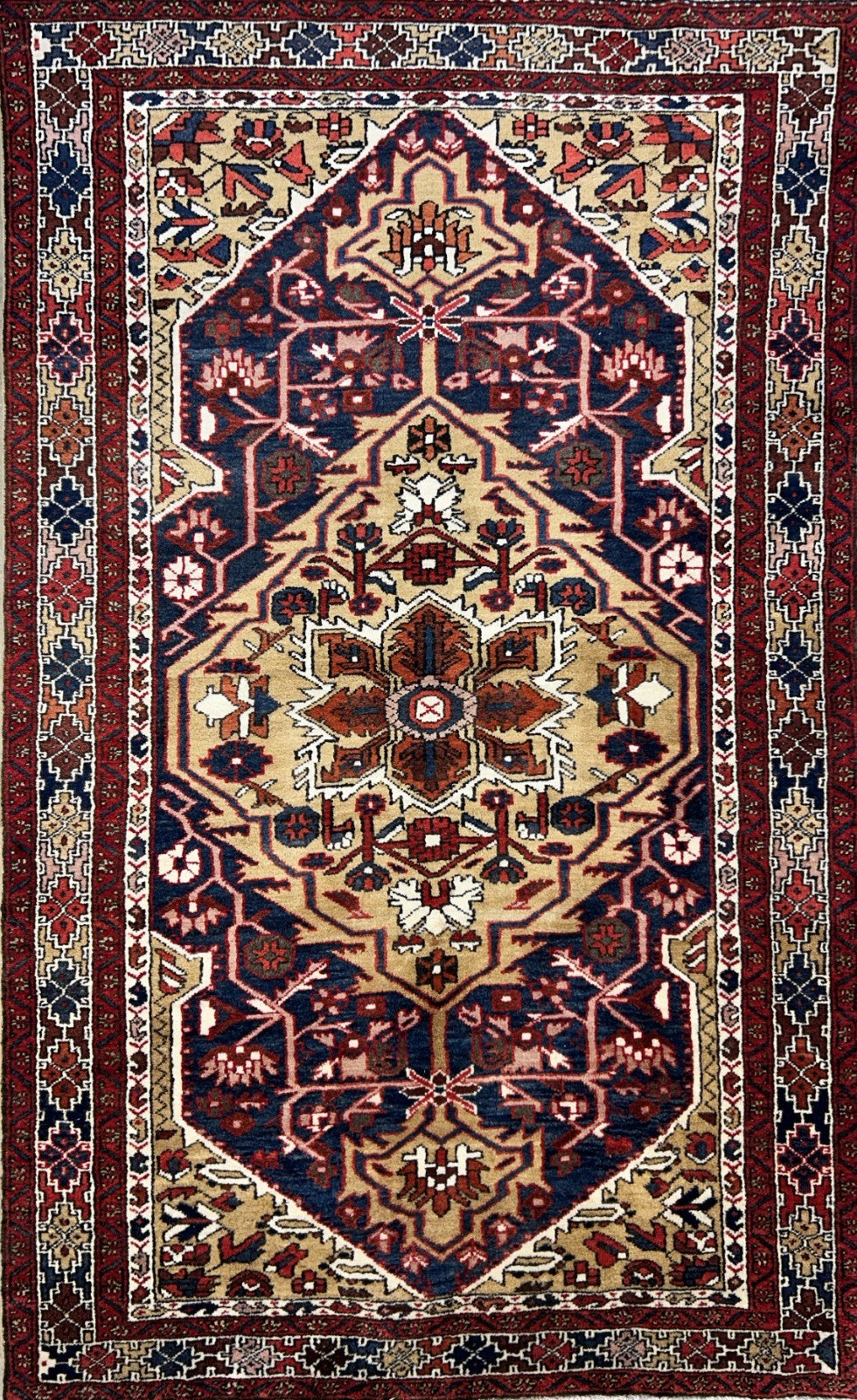 4'6"x7'4" Hand-Knotted 100% Wool Pile Herize Area Rug - Carpet