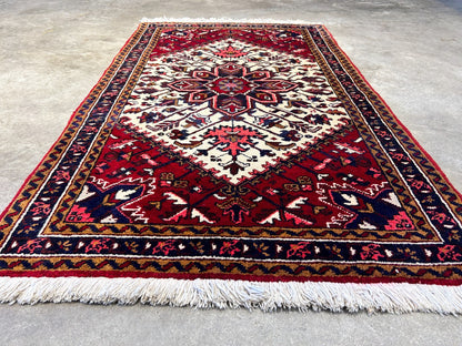 3'1"x5' Hand-Knotted 100% Wool Pile Herize Rug