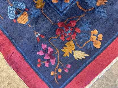 9'x12' Collector Antique Hand-Knotted 100% Wool Pile Art Deco Nichols Rug