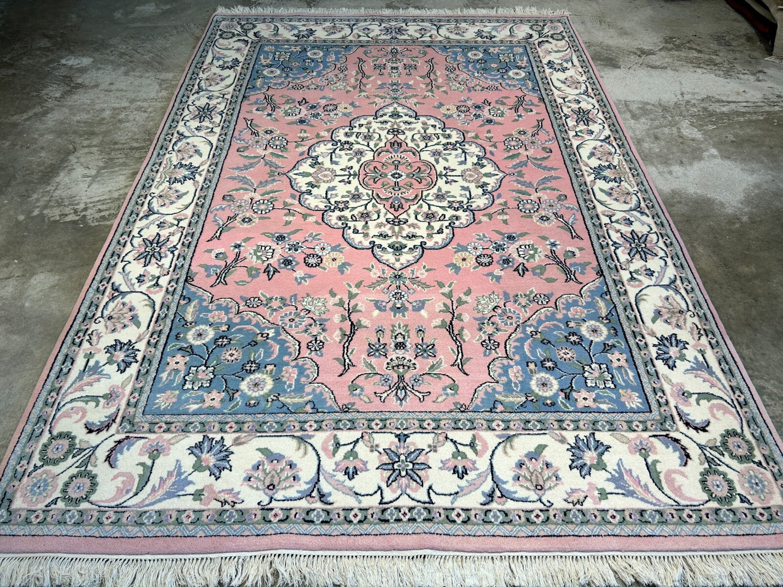 6'2"x8'10" Hand-Knotted 100% Wool Pile Tabrize Design Carpet - Area Rug