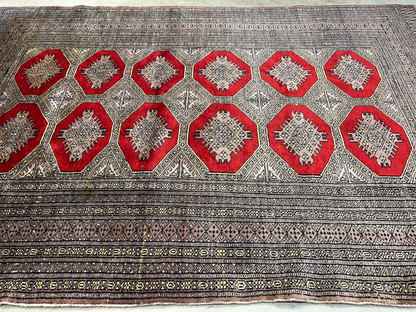 4'2"x6'4" Hand-Knotted 100% Wool Pile Bokhara Area Rug - Carpet