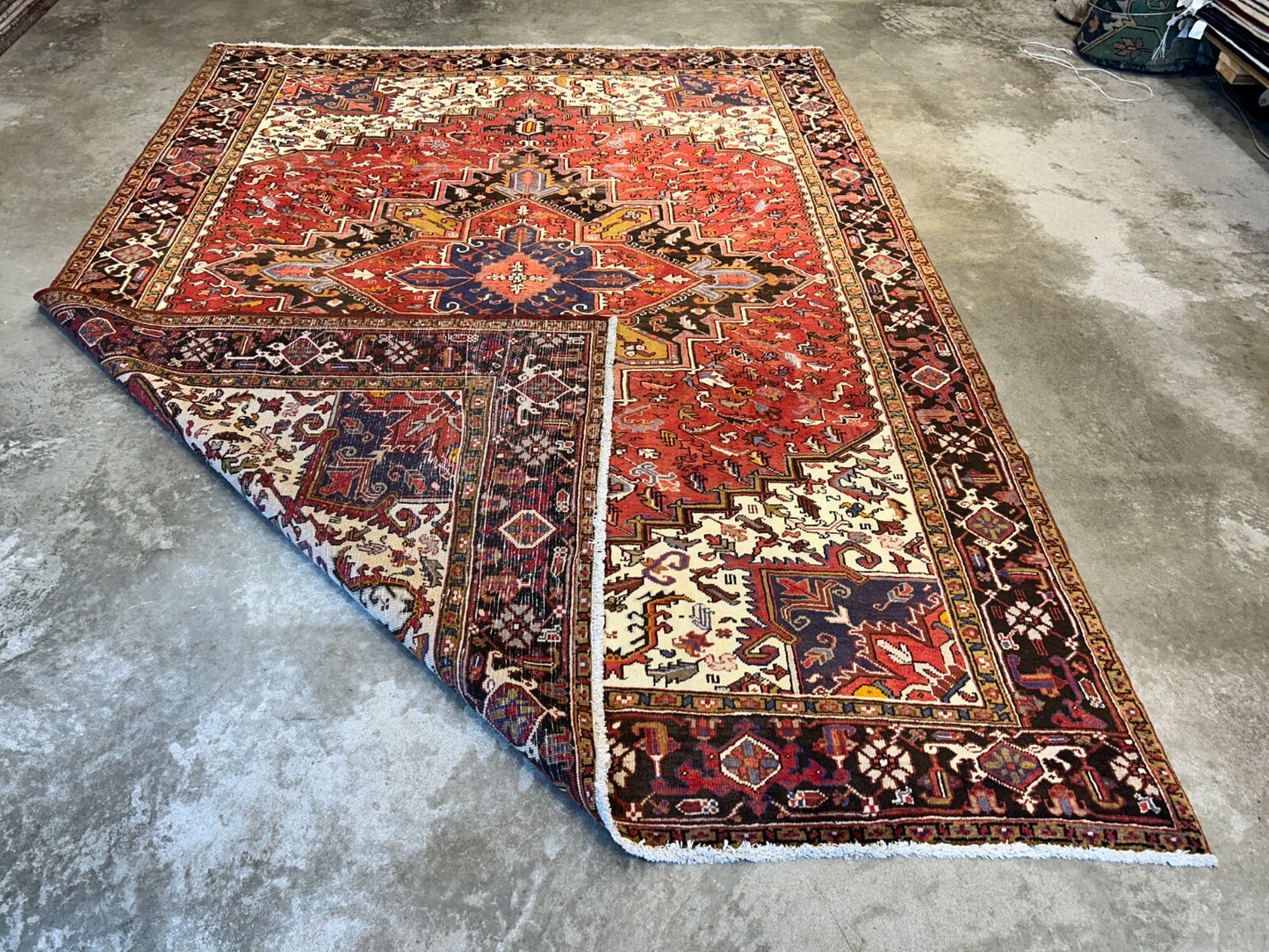 8'3"x11'5" Hand-Knotted 100% Wool Pile Herize Rug