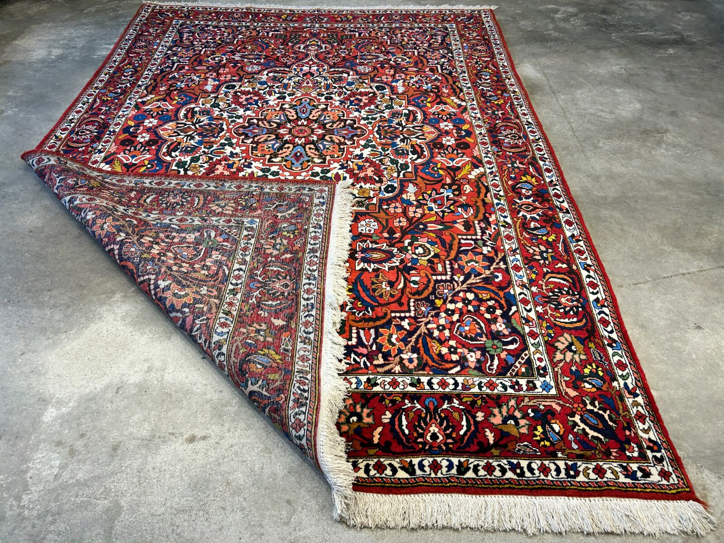 6'11"x9'8" Hand-Knotted 100% Wool Pile Bakhtiarie Carpet - Area Rug