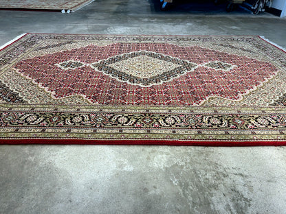 6'1"x8'9" Hand-Knotted 100% Wool Pile Tabrize Design Carpet - Area Rug