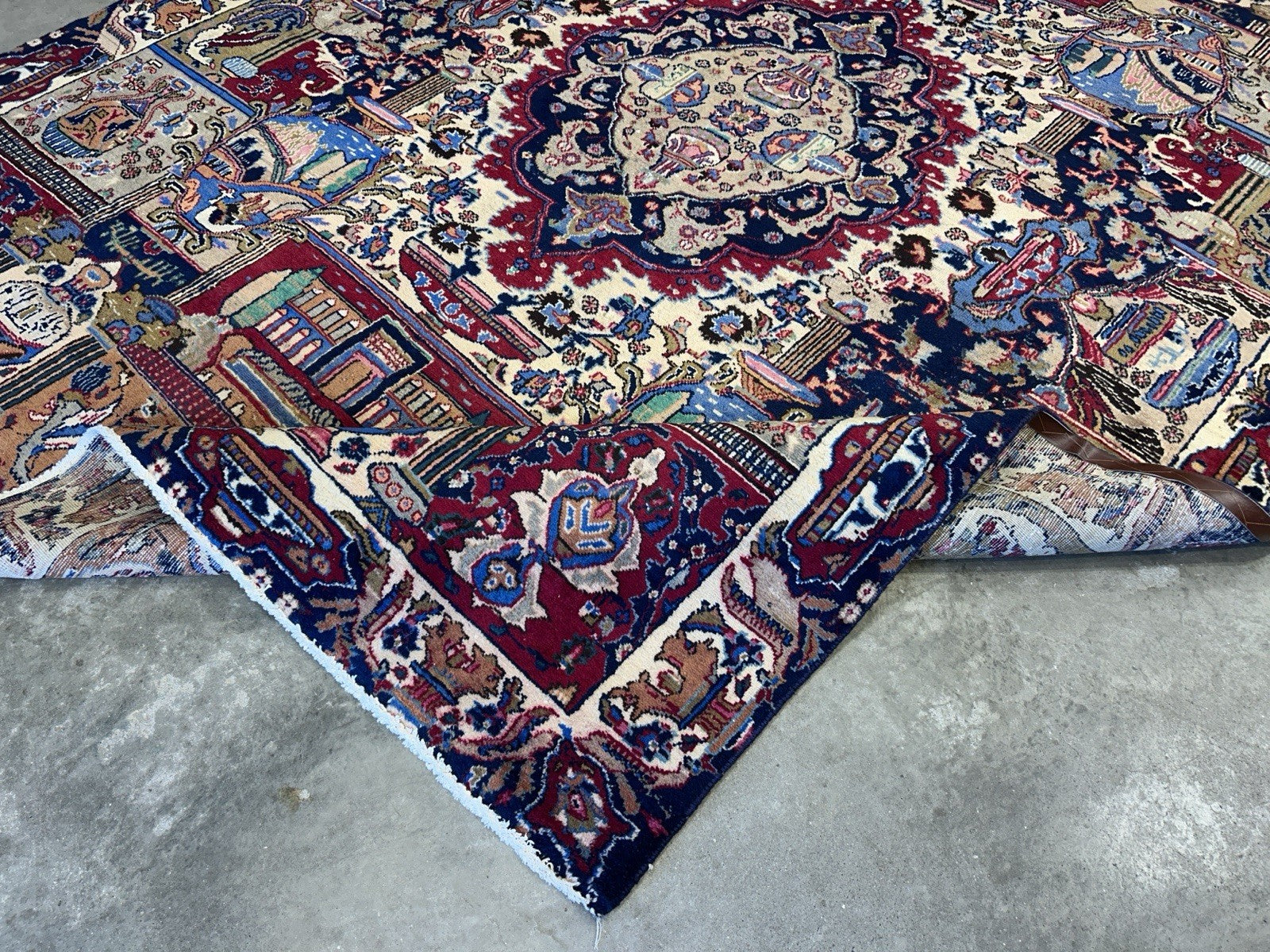 8’2”x11’2” Antique Hand-Knotted 100% Wool Pile Tabrize Area Rug - Carpet